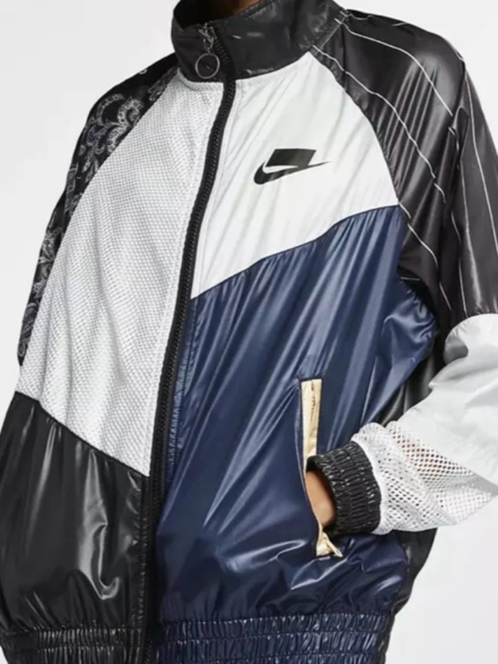 Nike Women’s Navy & White Colorblock Track Jacket